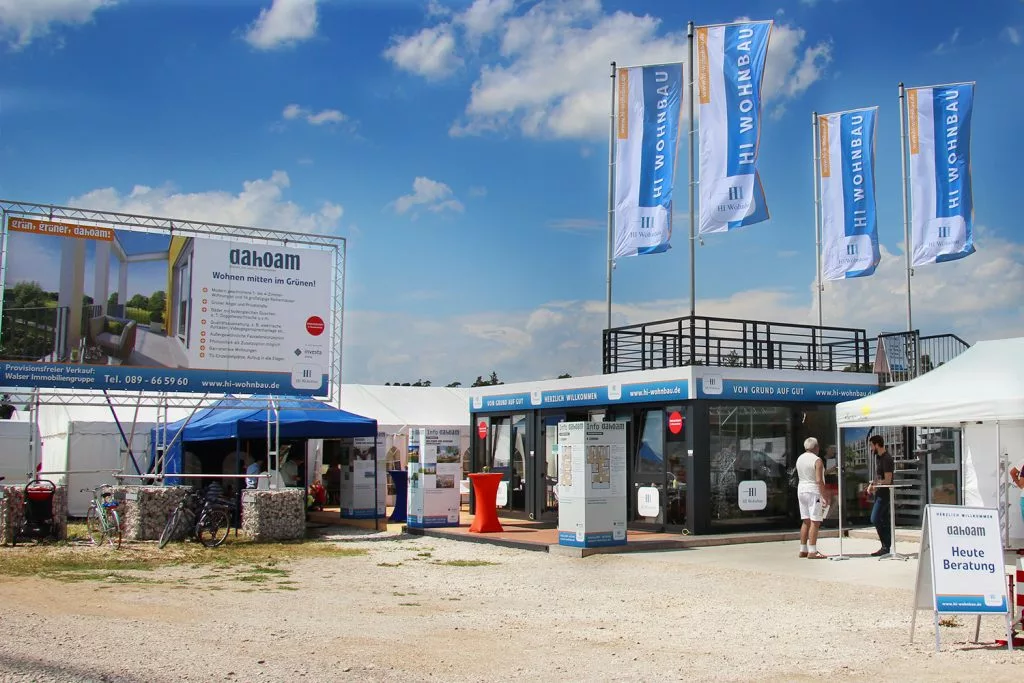 HI-Wohnbau Info-Pavillon Baugrundstück dahoam