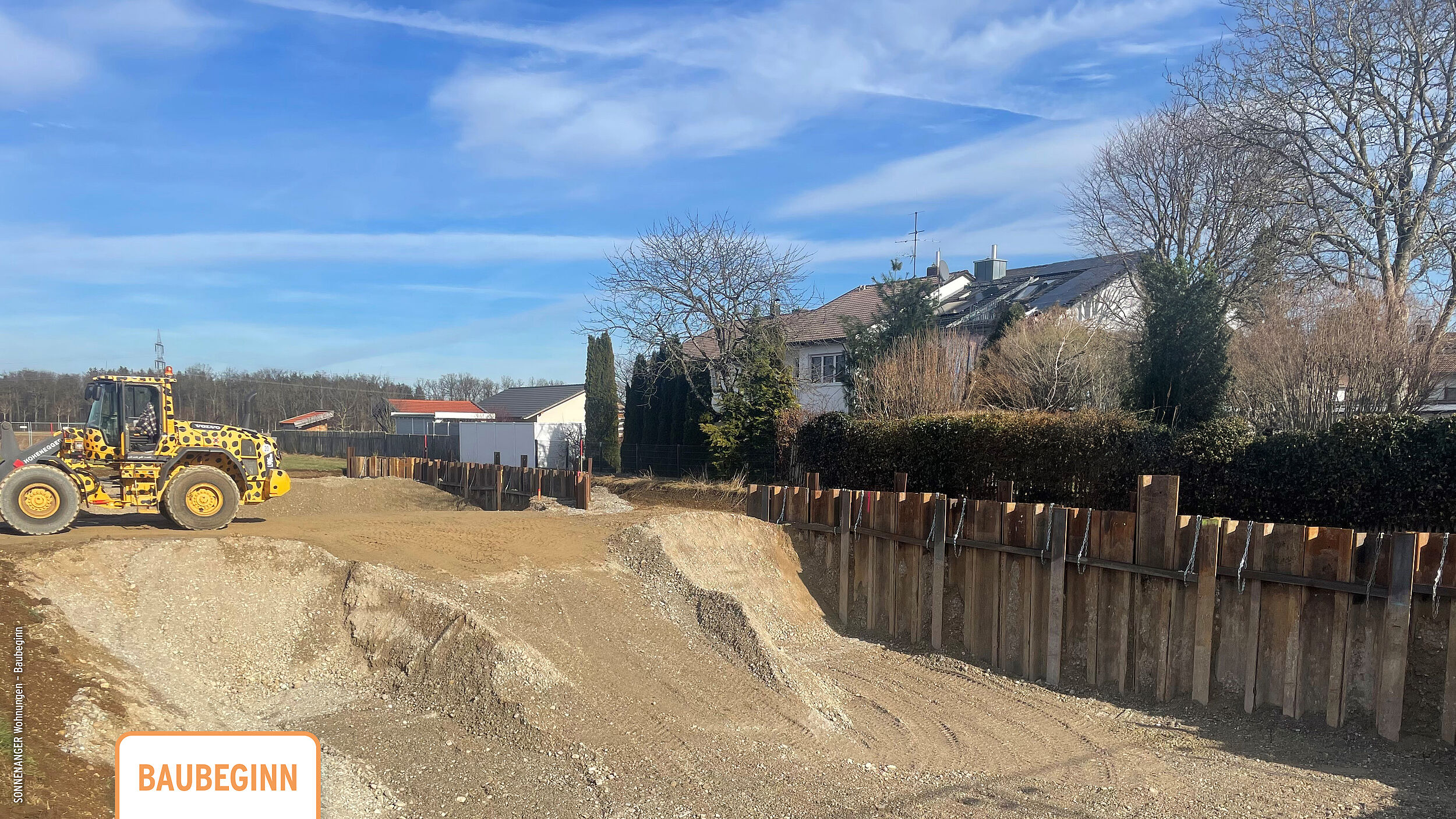 HI-Wohnbau SONNENANGER Foto Baugrundstück zum Baubeginn SONNENANGER: NEUE WOHNUNGEN ZUM BAUBEGINN