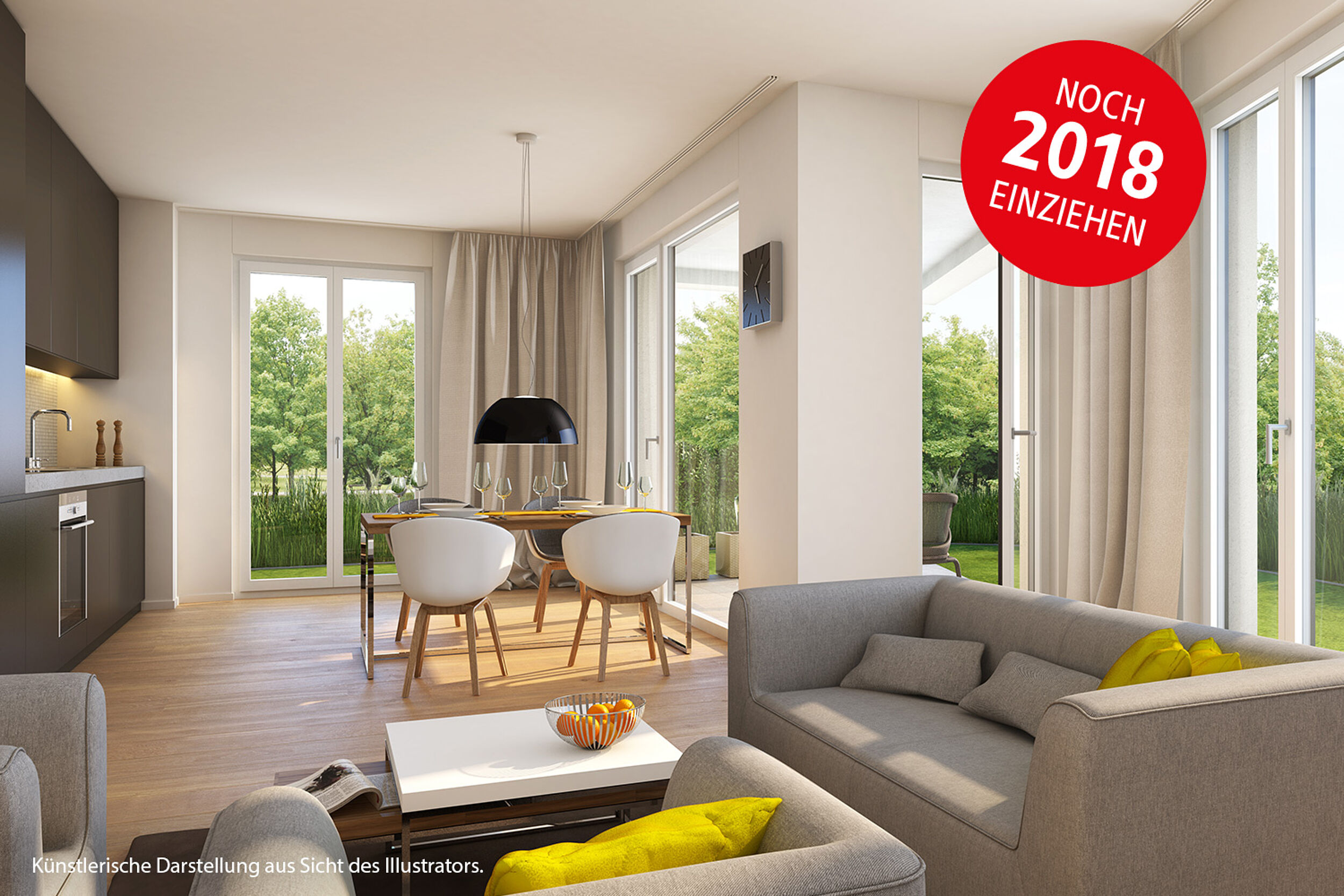 HI-Wohnbau Illustration ParkStyle Wohnraum „PARKSTYLE“ in München Aubing/Pasing