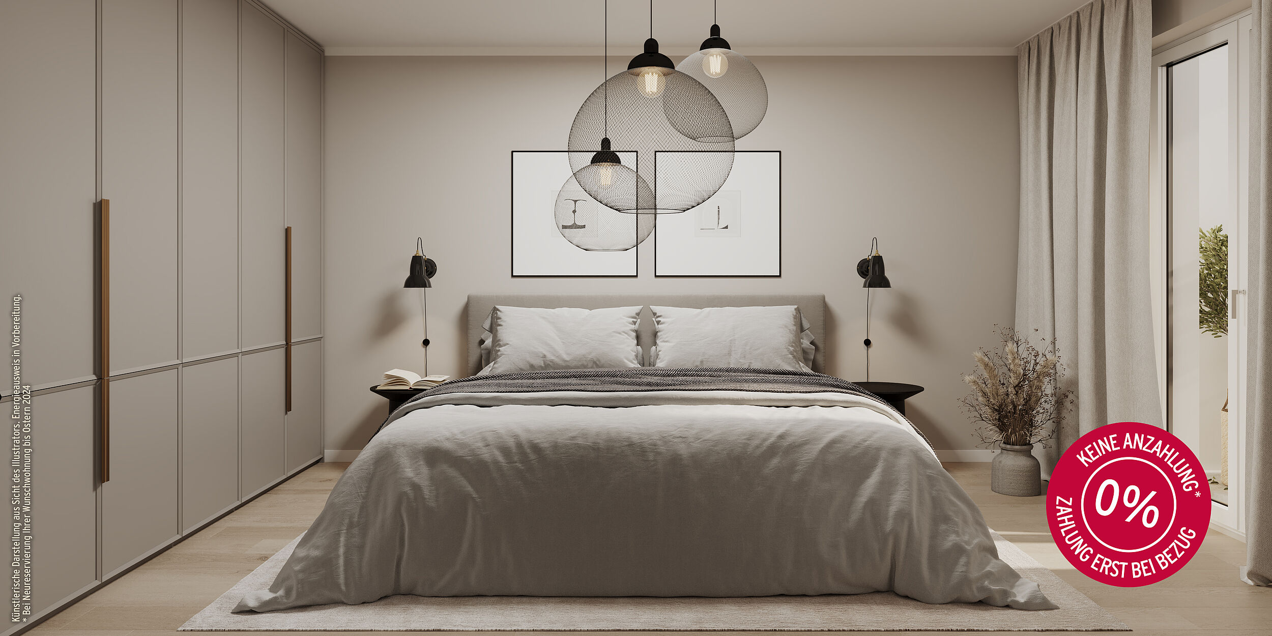 HI-Wohnbau LILLI K. Illustration Schlafzimmer LILLI K. – JETZT VOR ORT BESICHTIGEN