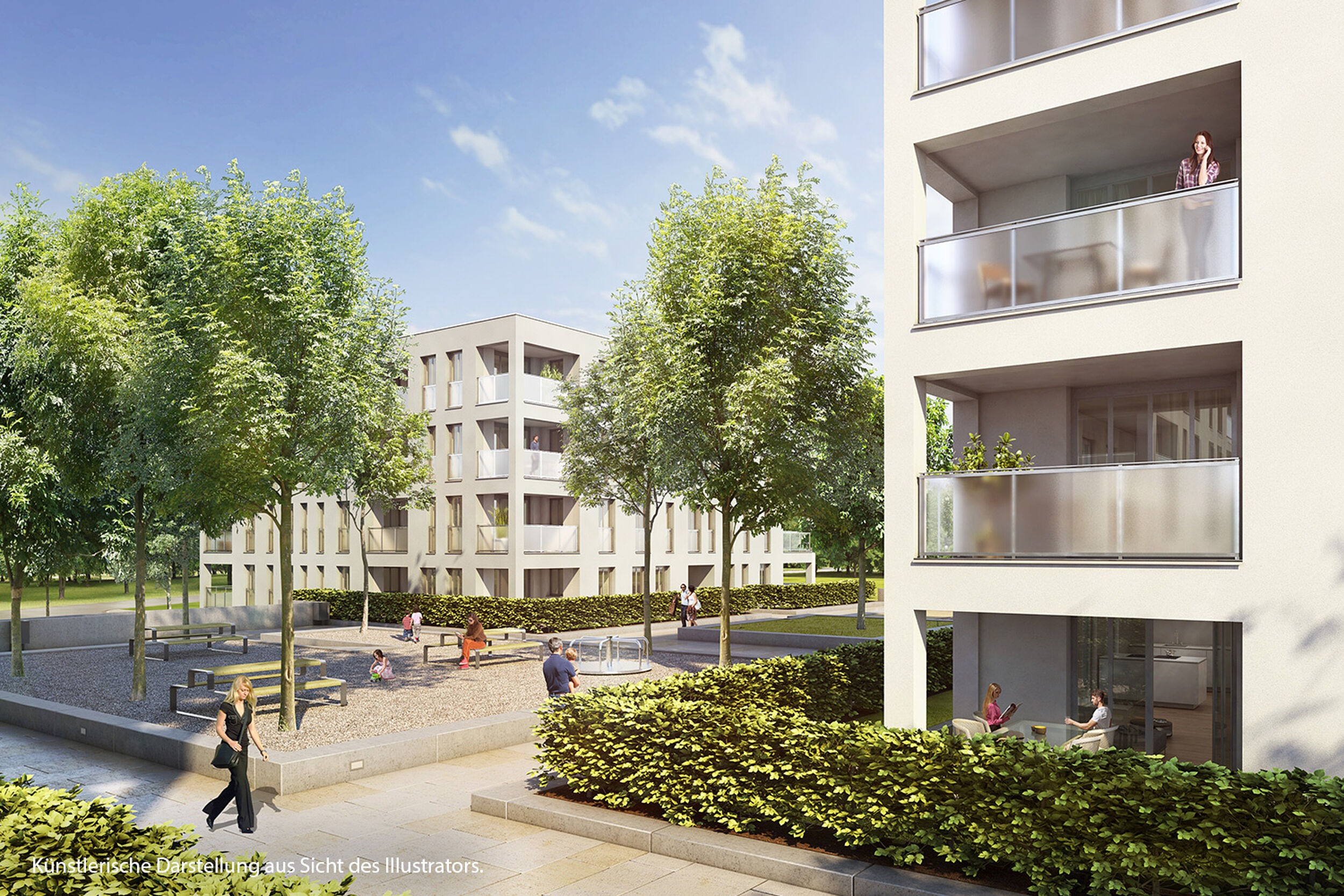 HI-Wohnbau Illustration Plaza „PLAZA“ in München-Allach