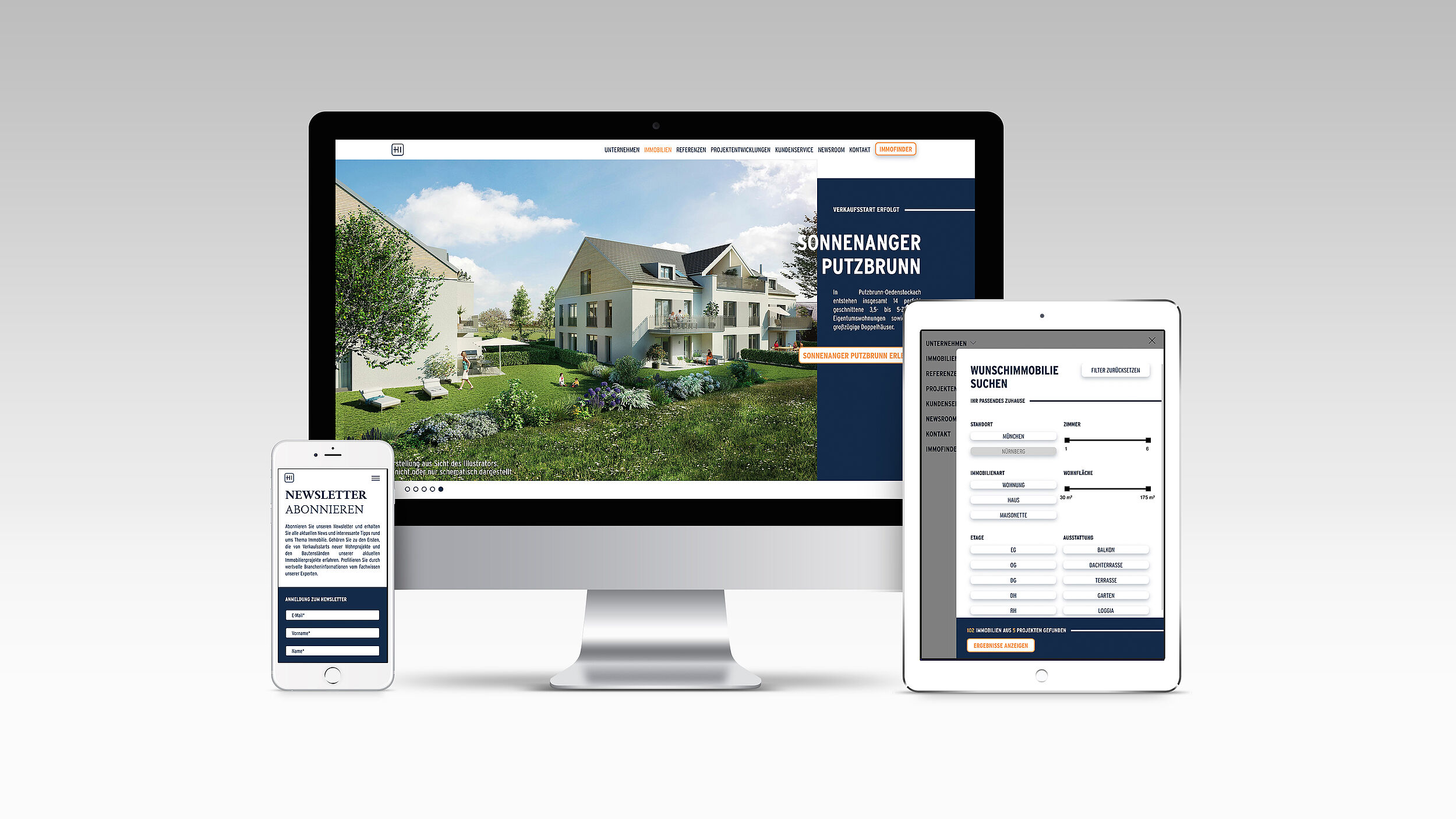 HI-Wohnbau Unsere Website mit neuer Funktion